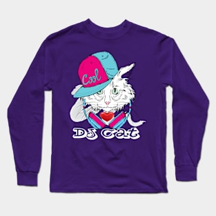 Funny Dj Cat Long Sleeve T-Shirt